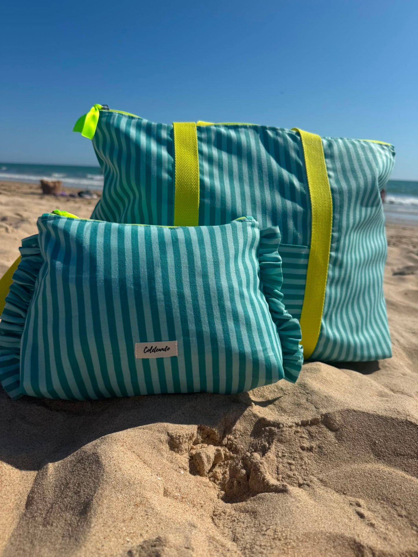 Bolso de playa rayas ibiza aqua