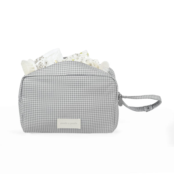 Neceser Little bloom Vichy gris
