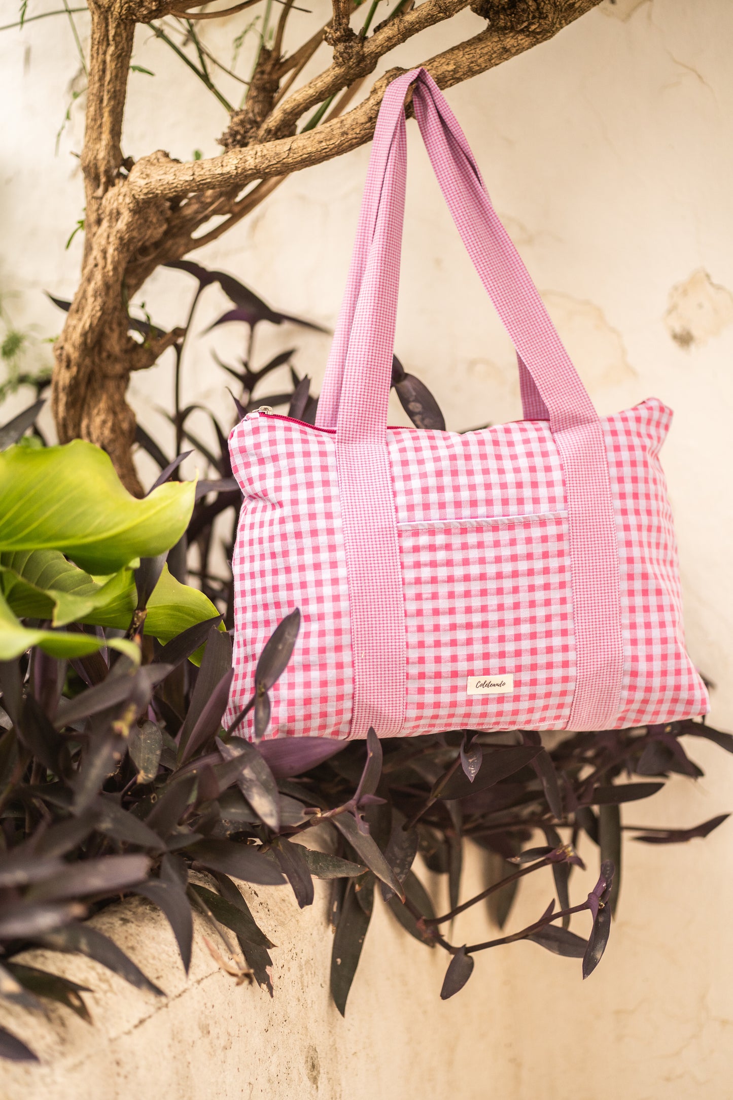 Bolso de playa vichy Lavanda