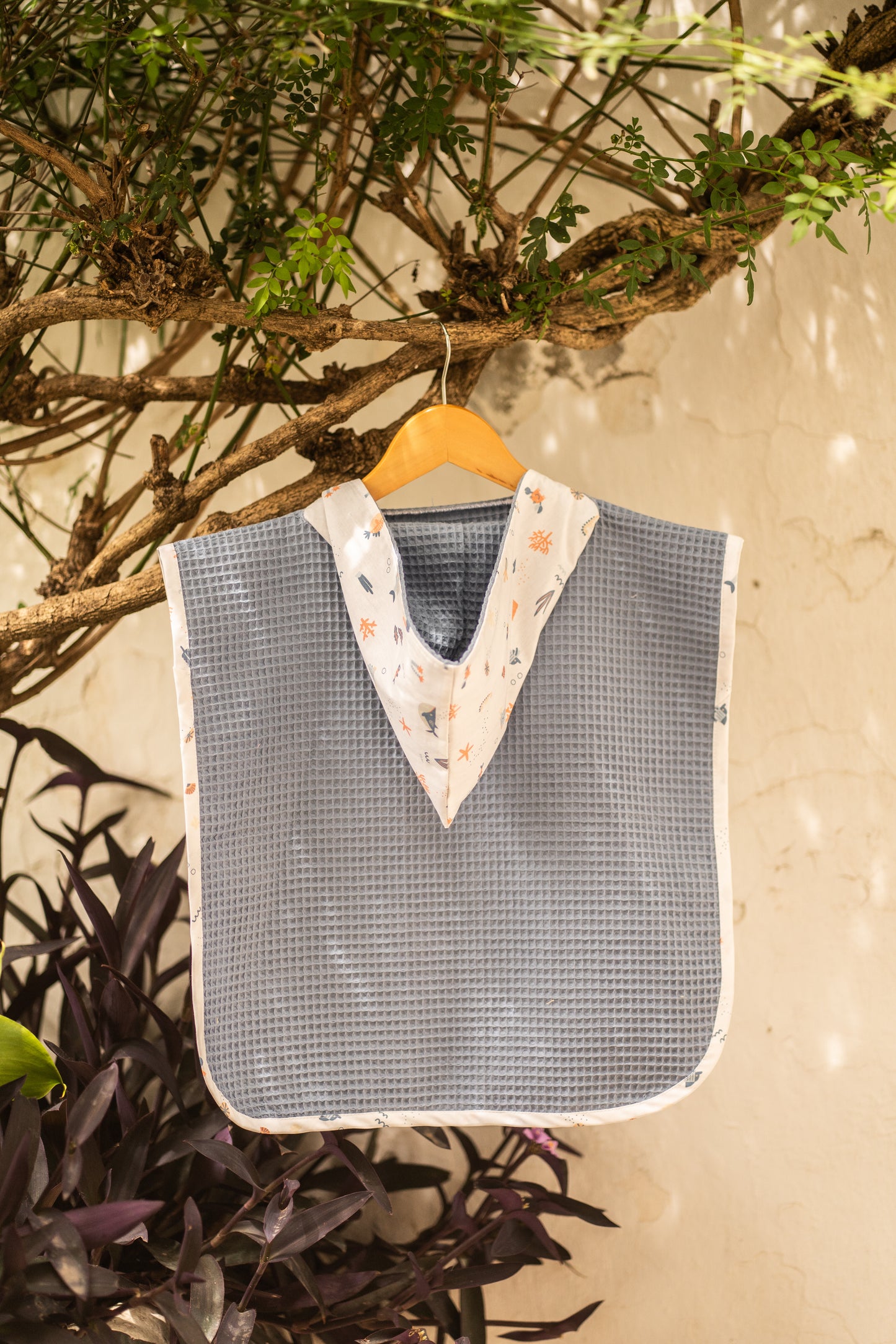 Poncho animales marinos azulón
