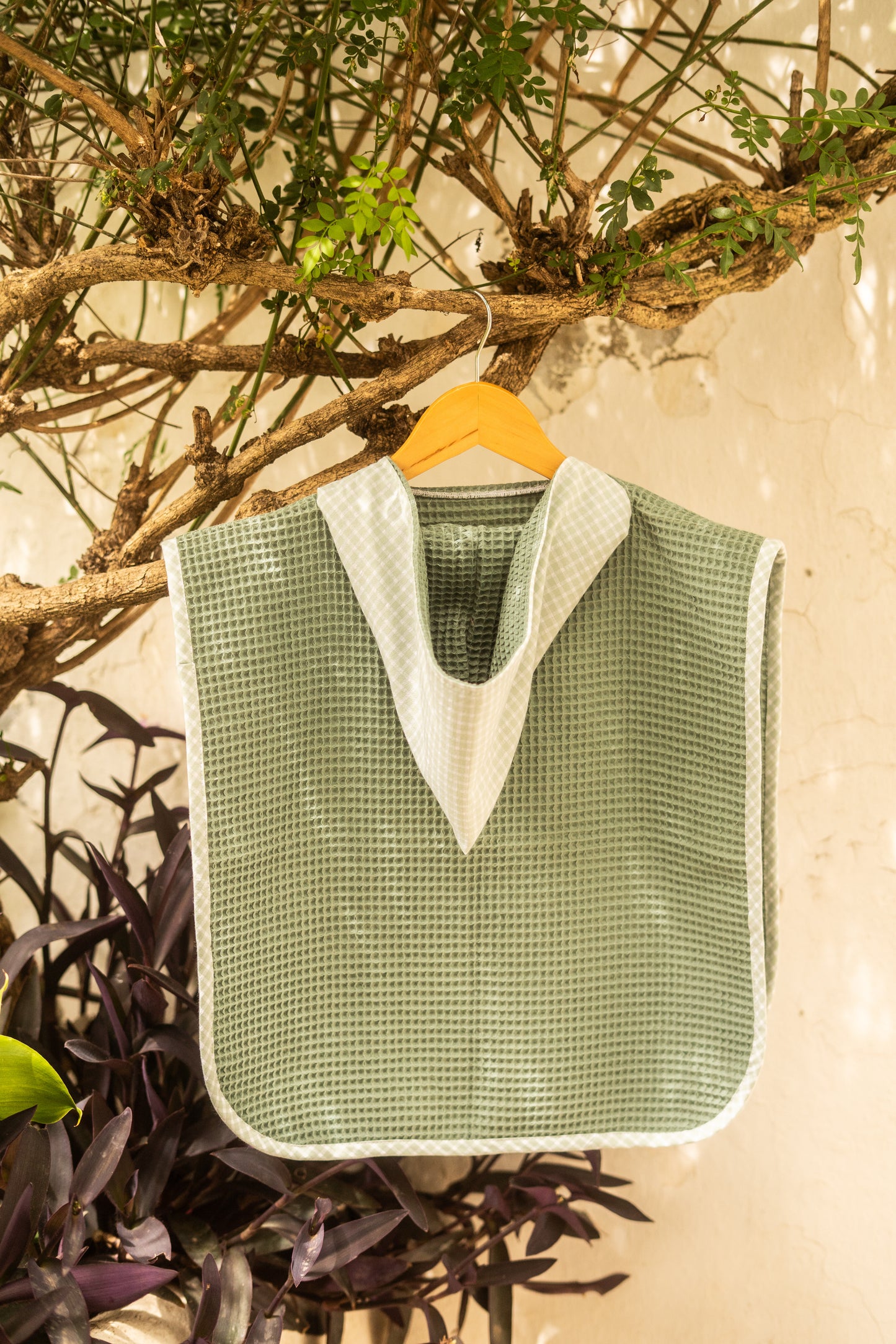 Poncho verde cuadro mint