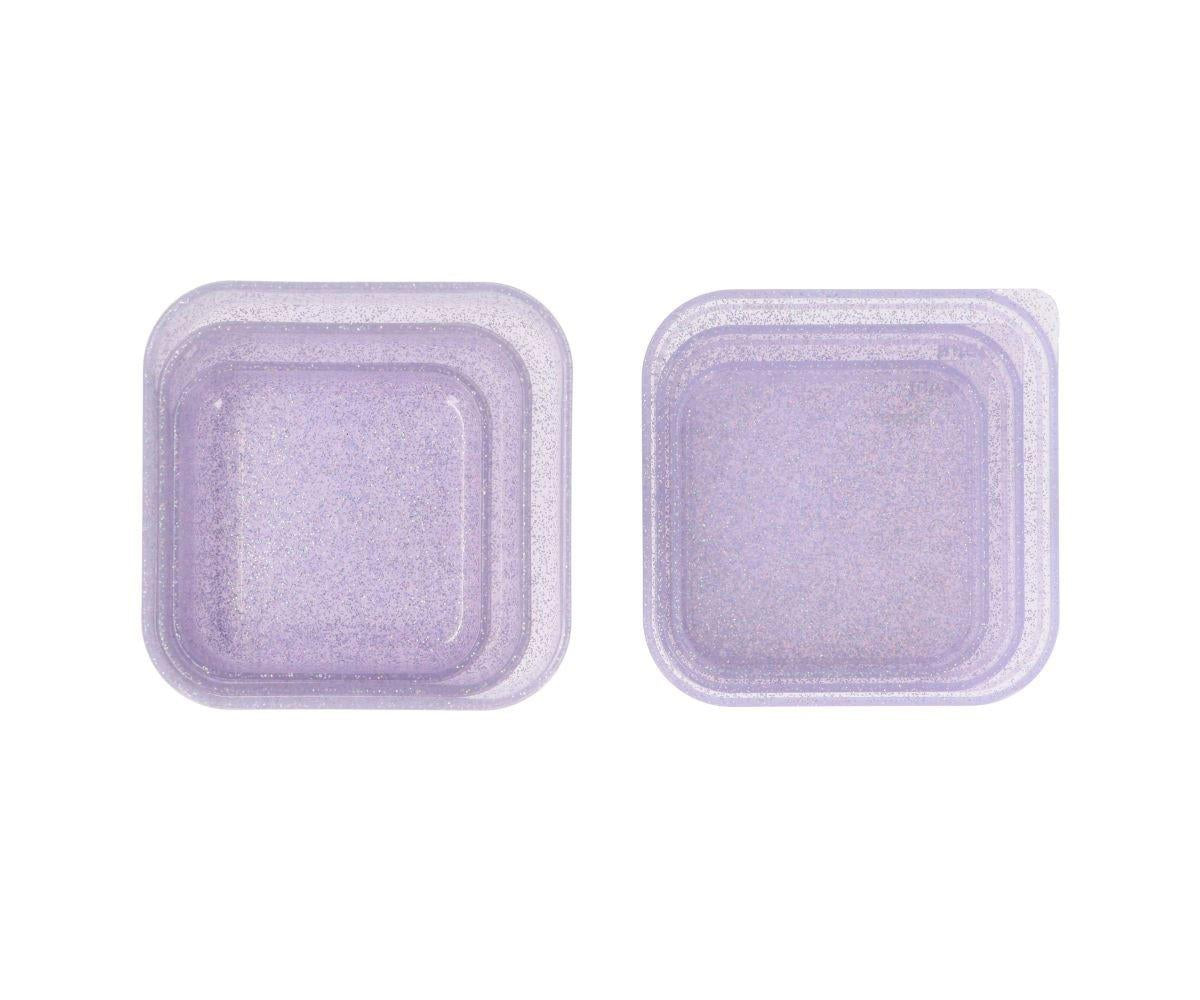 3 cajas almuerzo Glitter lilac