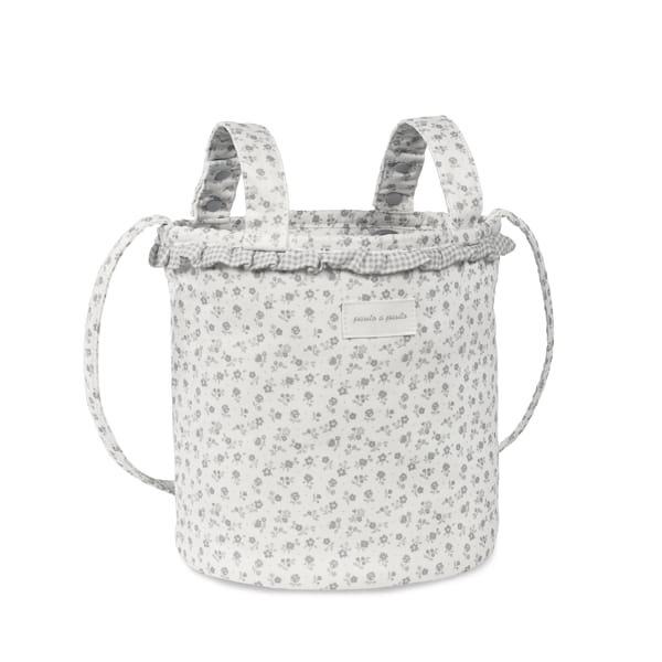 Bolso Bucket Little Bloom Flor Gris