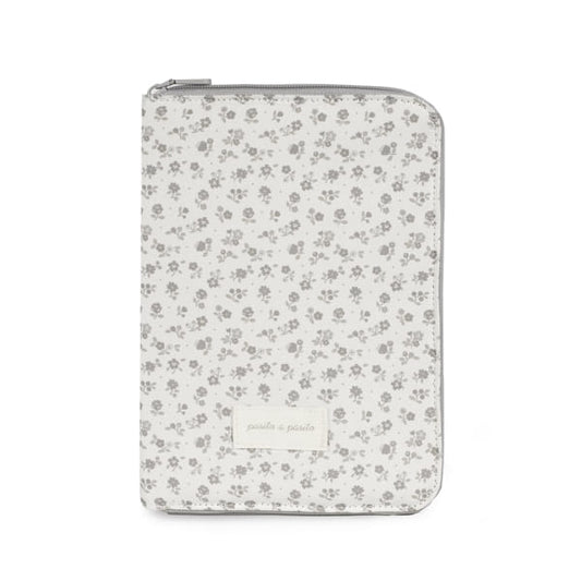 Portadocumento Little Bloom Flor Gris