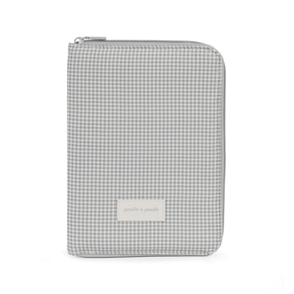 Portadocumentos Little Bloom Vichy gris