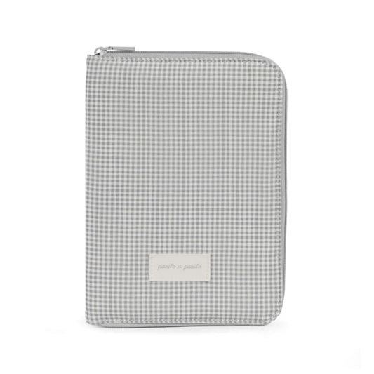 Portadocumentos Little Bloom Vichy gris