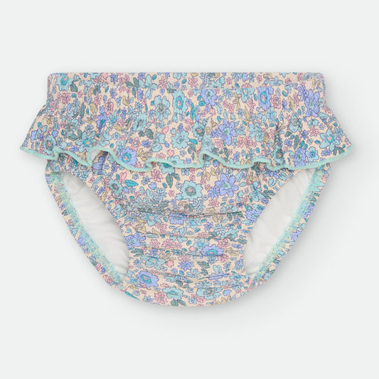 Bañador pañal flores azules
