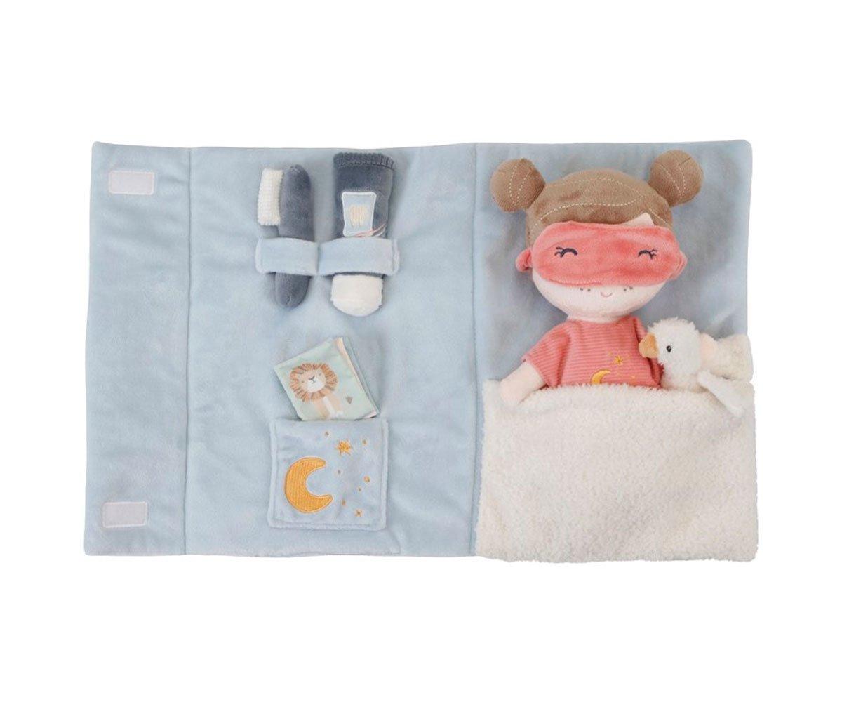 Maleta fiesta de pijamas con muñeca blandita rosa