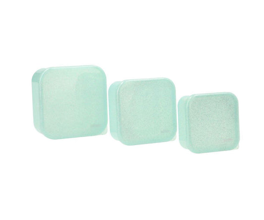 3 cajas almuerzo Glitter turquoise