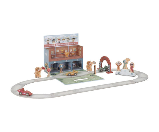 Caja de juegos con pista de carreras