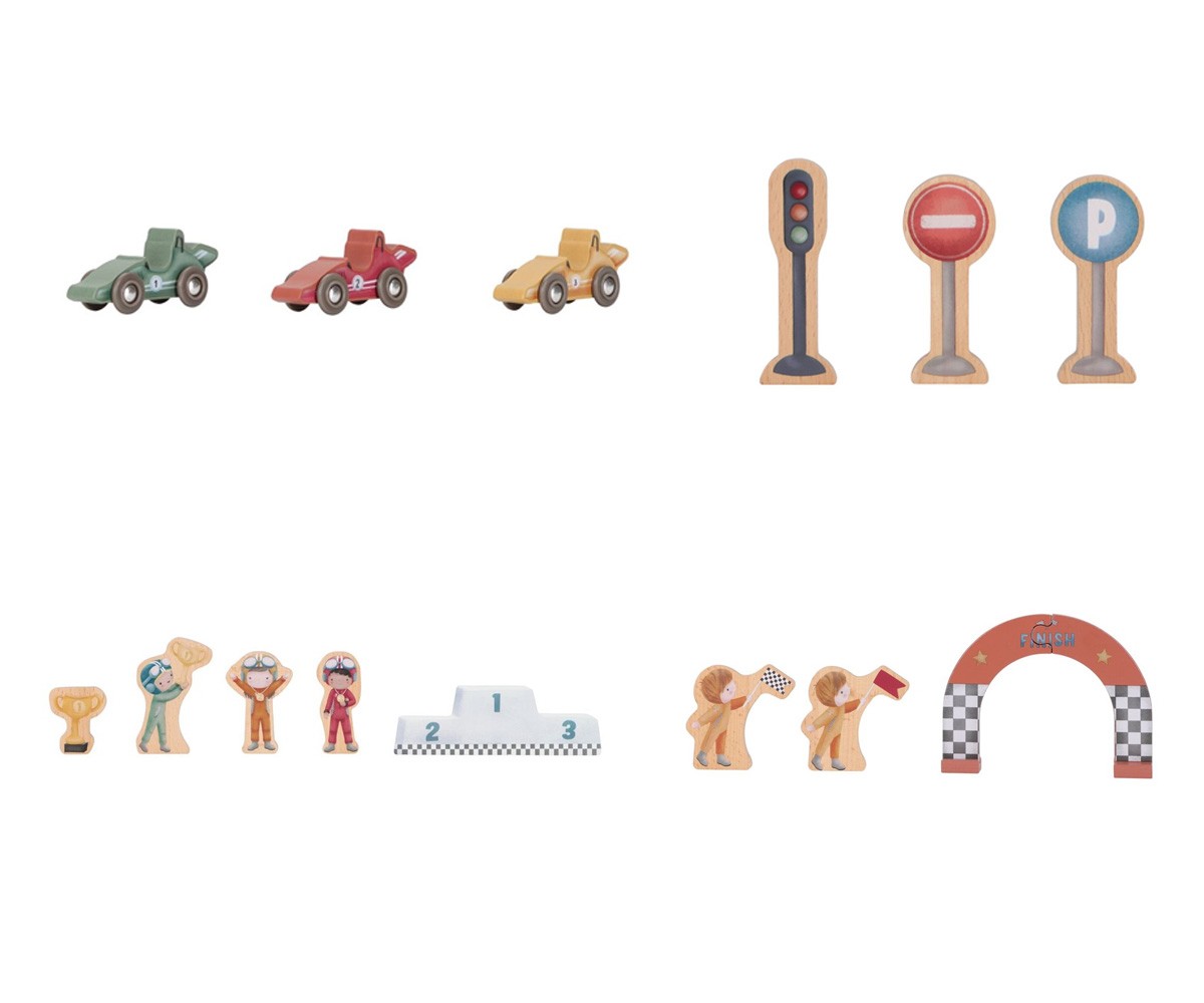 Caja de juegos con pista de carreras