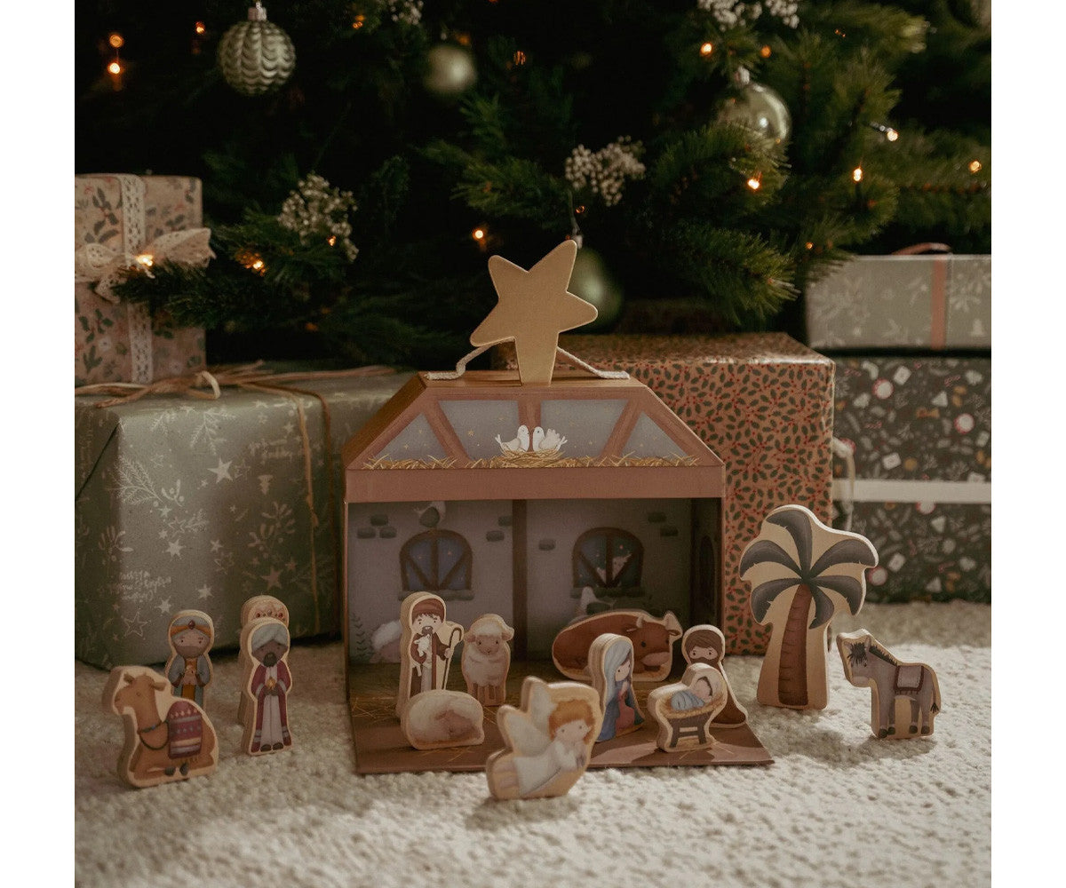 Portál de belén de madera