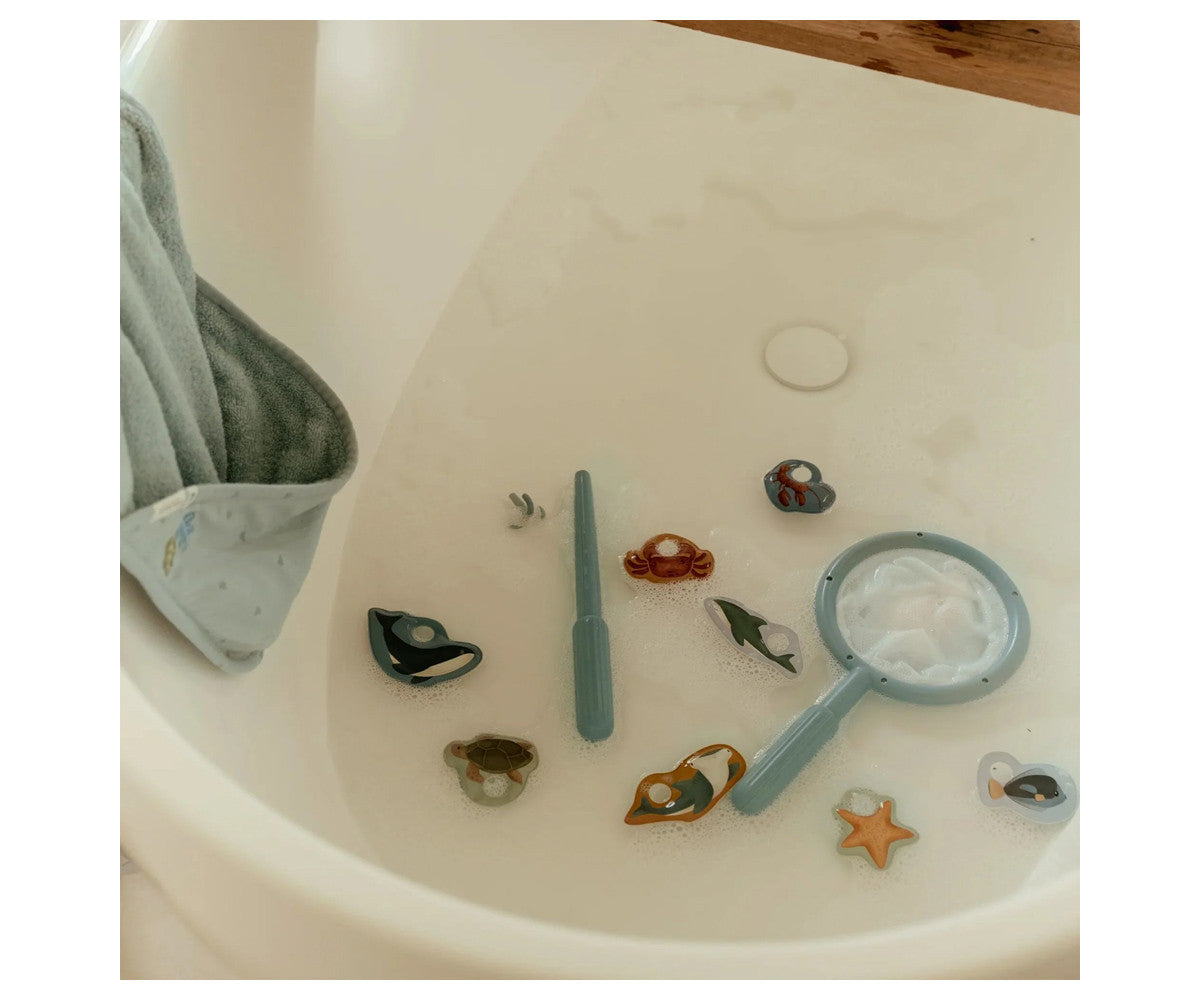 Juego de pesca bañera azul