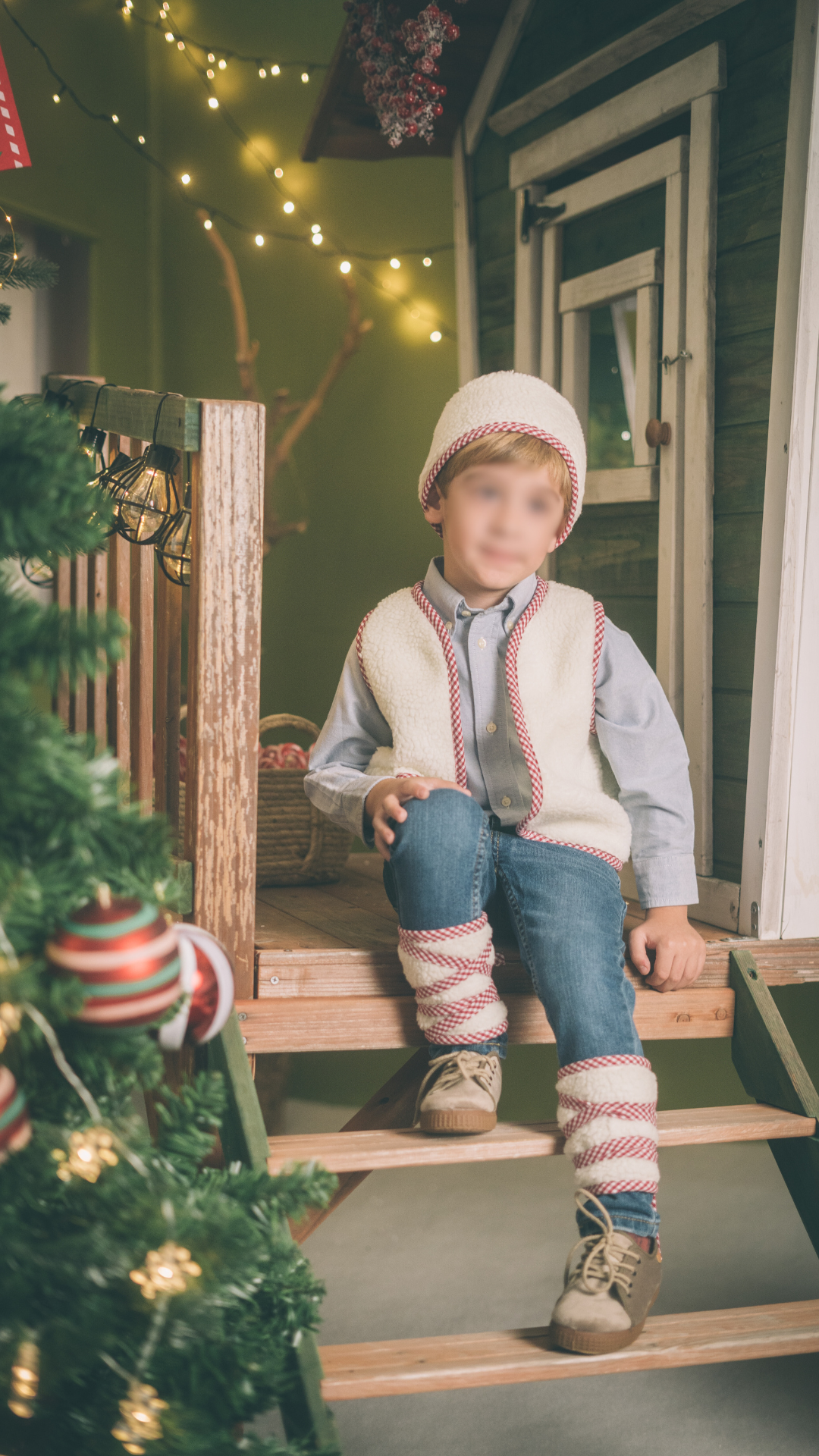 Traje pastorcillo vichy rojo
