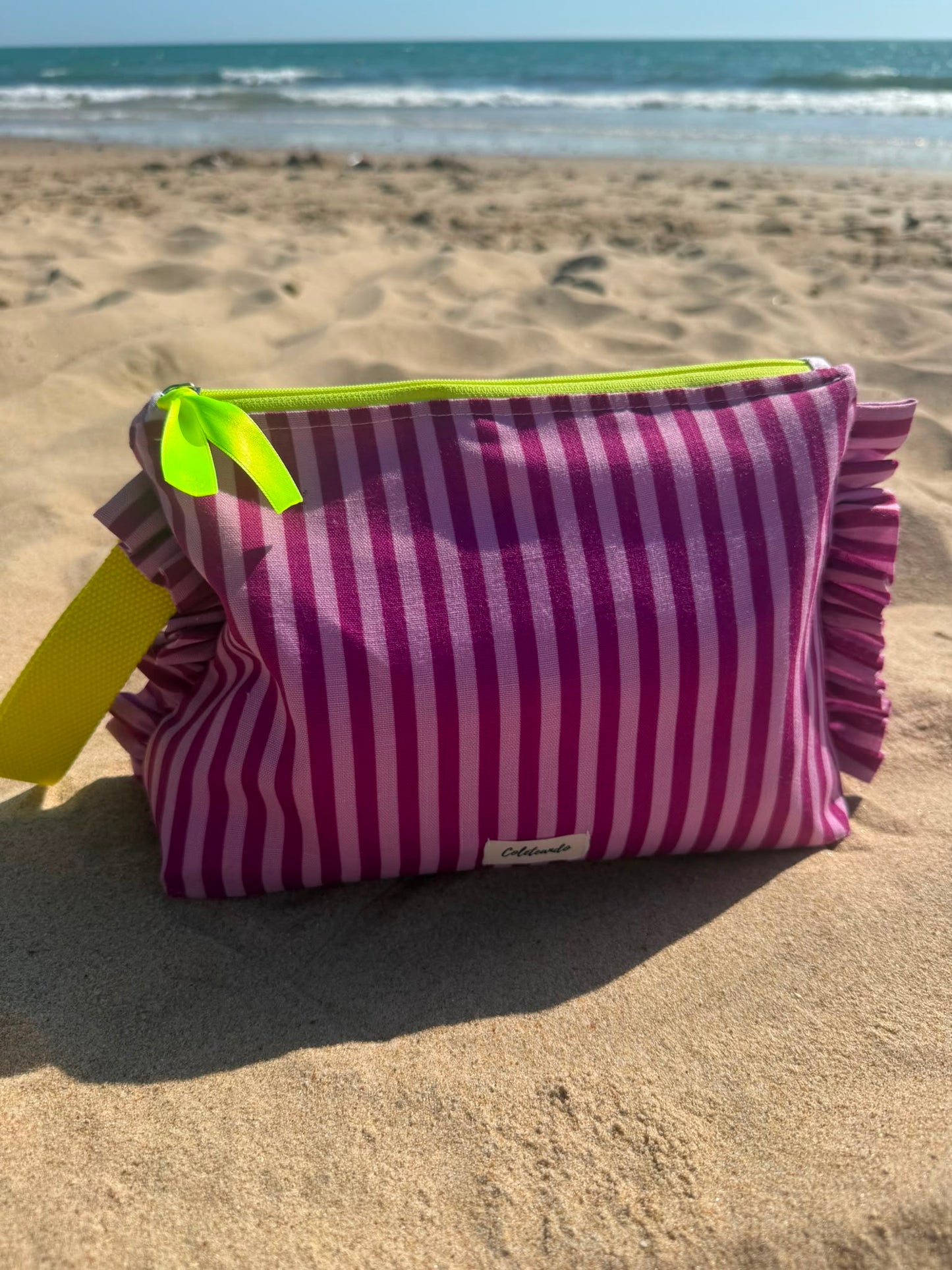 Neceser volante rayas ibiza malva