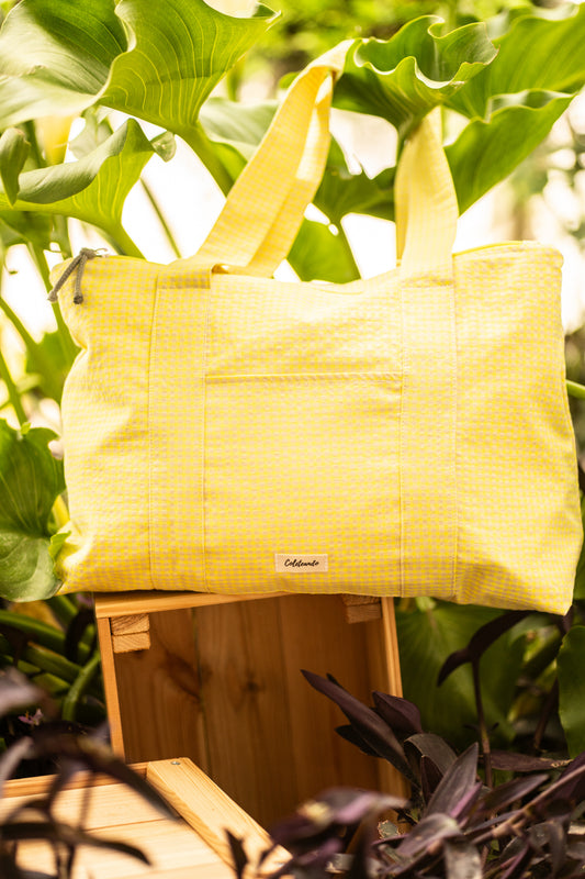Bolso de playa amarillo flúor