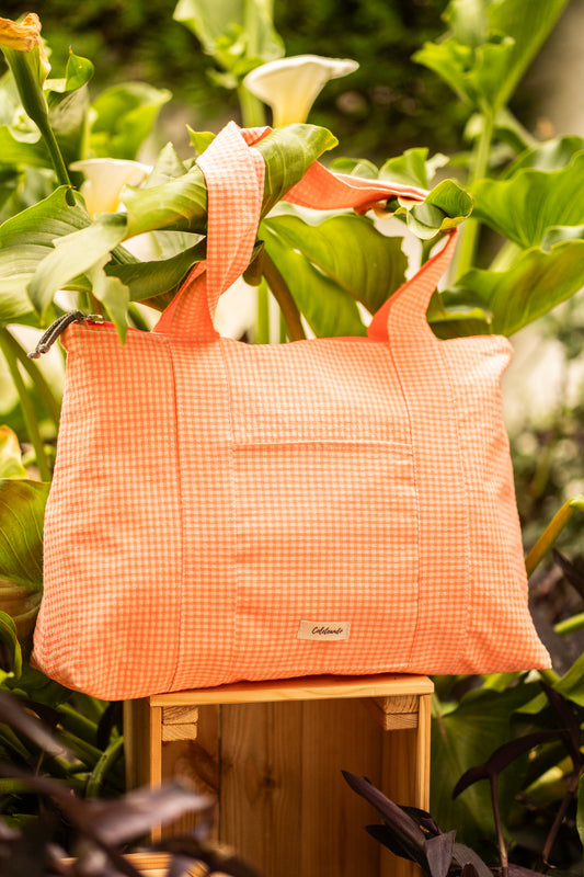 Bolso de playa naranja flúor