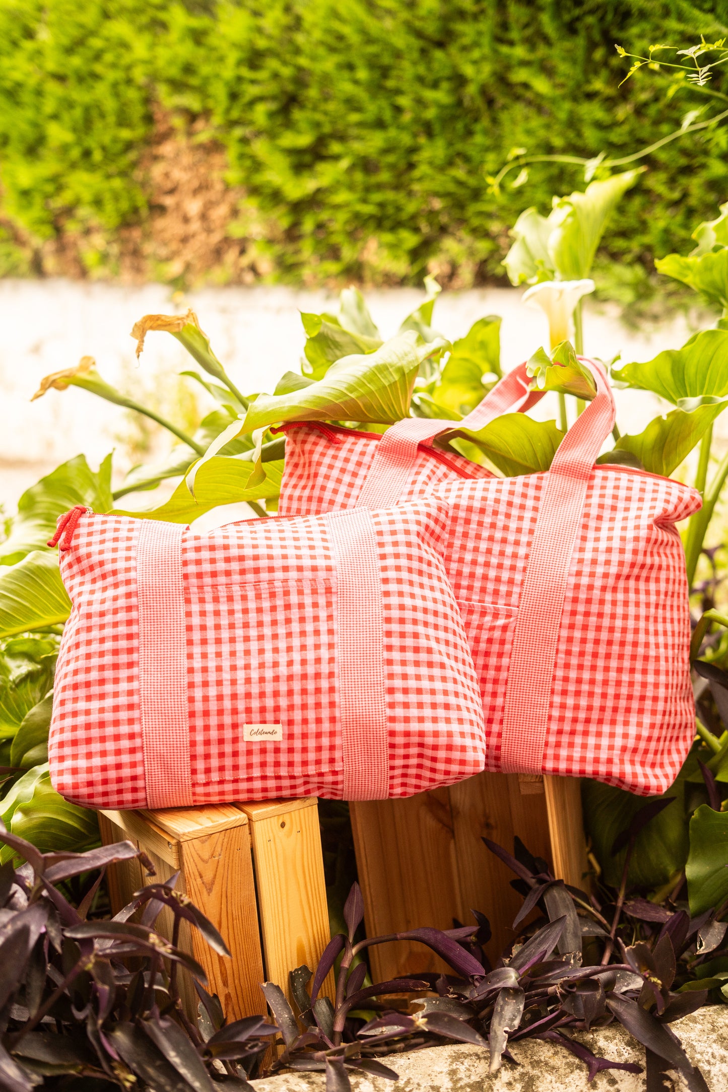 Bolso de playa vichy piruleta