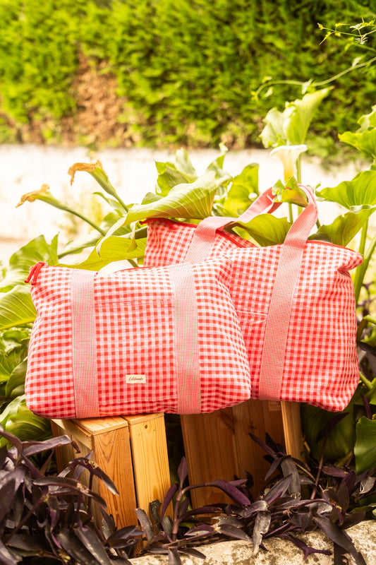 Bolso de playa vichy piruleta