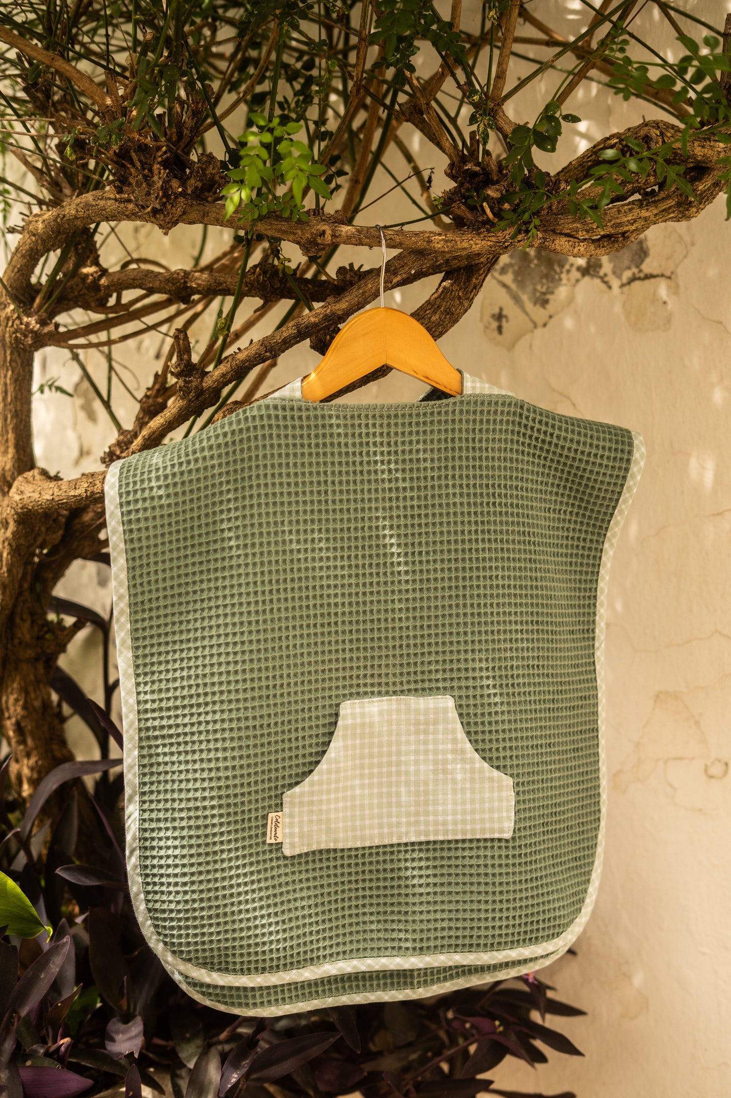 Poncho verde cuadro mint