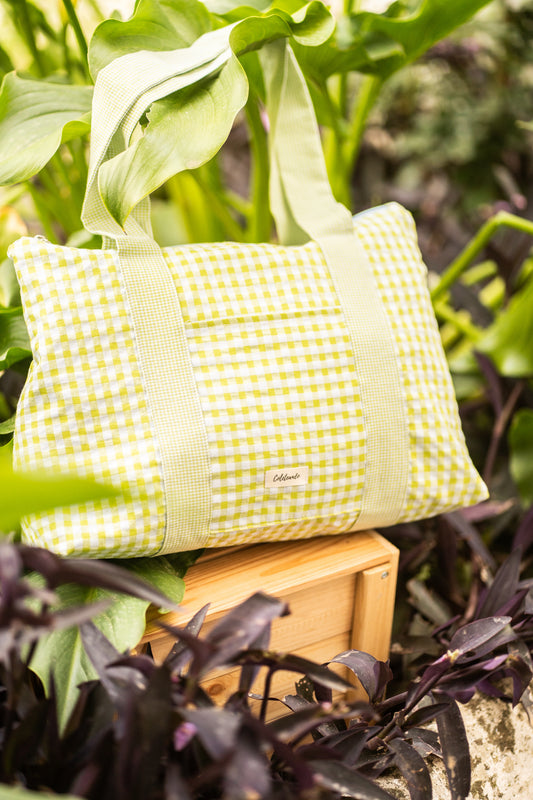 Bolso de playa vichy limonchelo