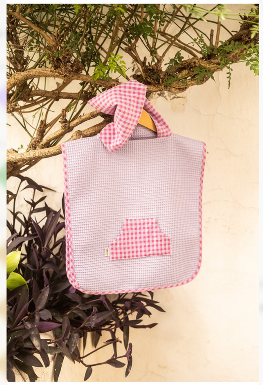 Poncho vichy lavanda