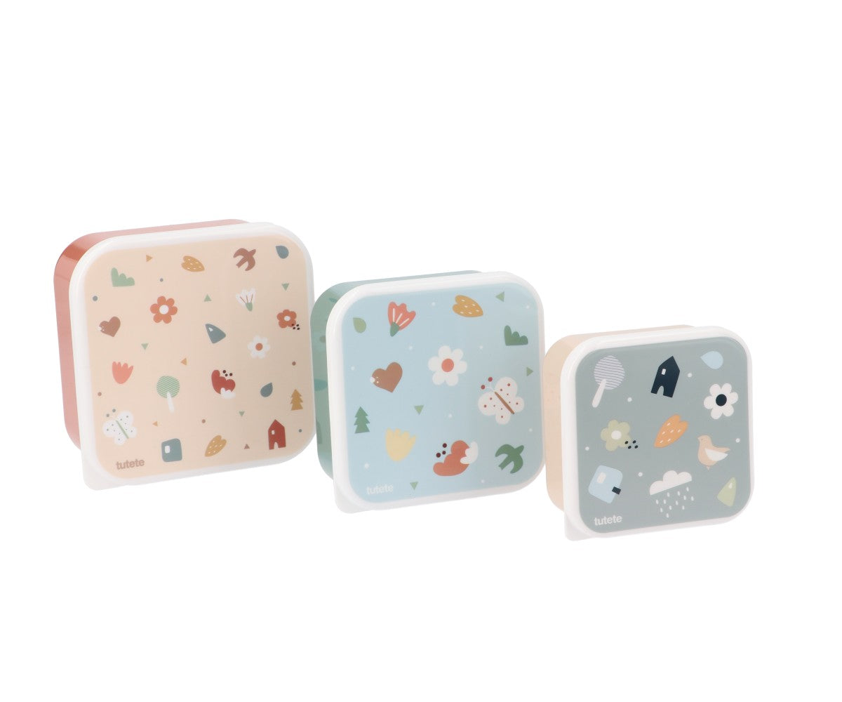Set de 3 cajitas de almuerzo Geometric Natura