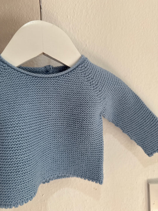 Jersey de punto celeste