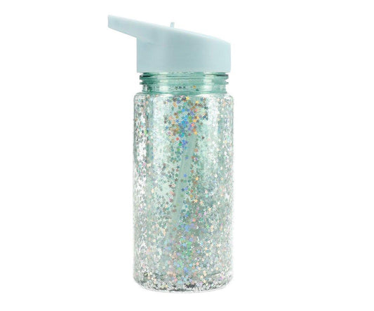 Botella Glitter Stars Turquoise