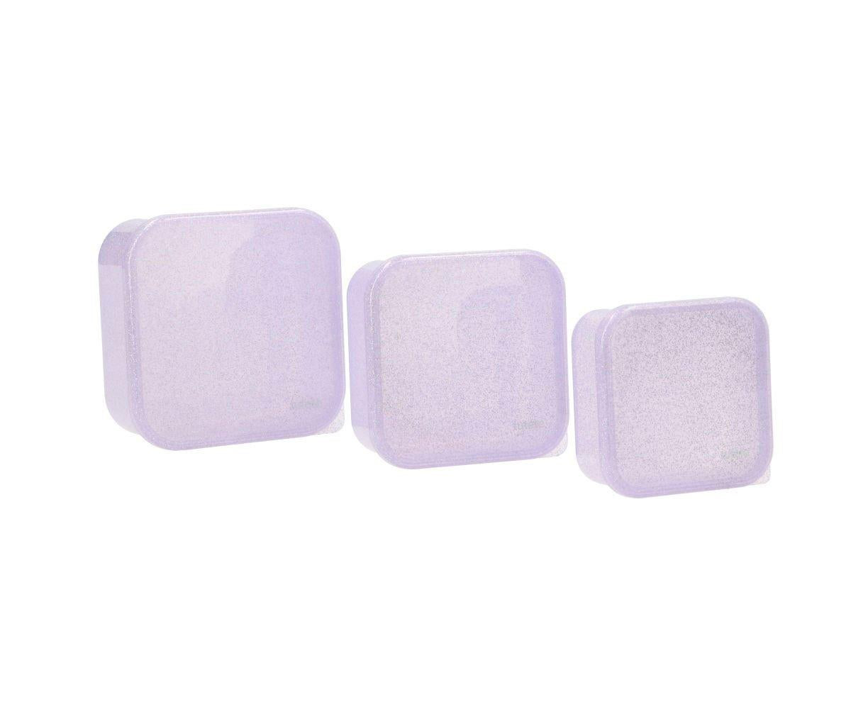 3 cajas almuerzo Glitter lilac
