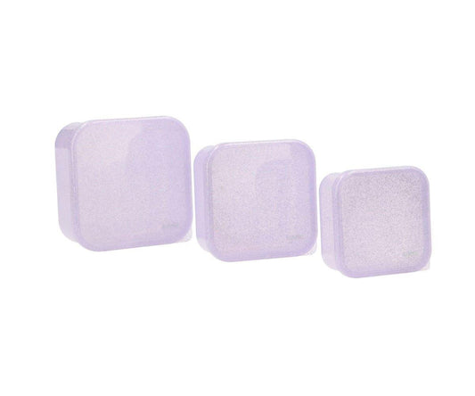 3 cajas almuerzo Glitter lilac