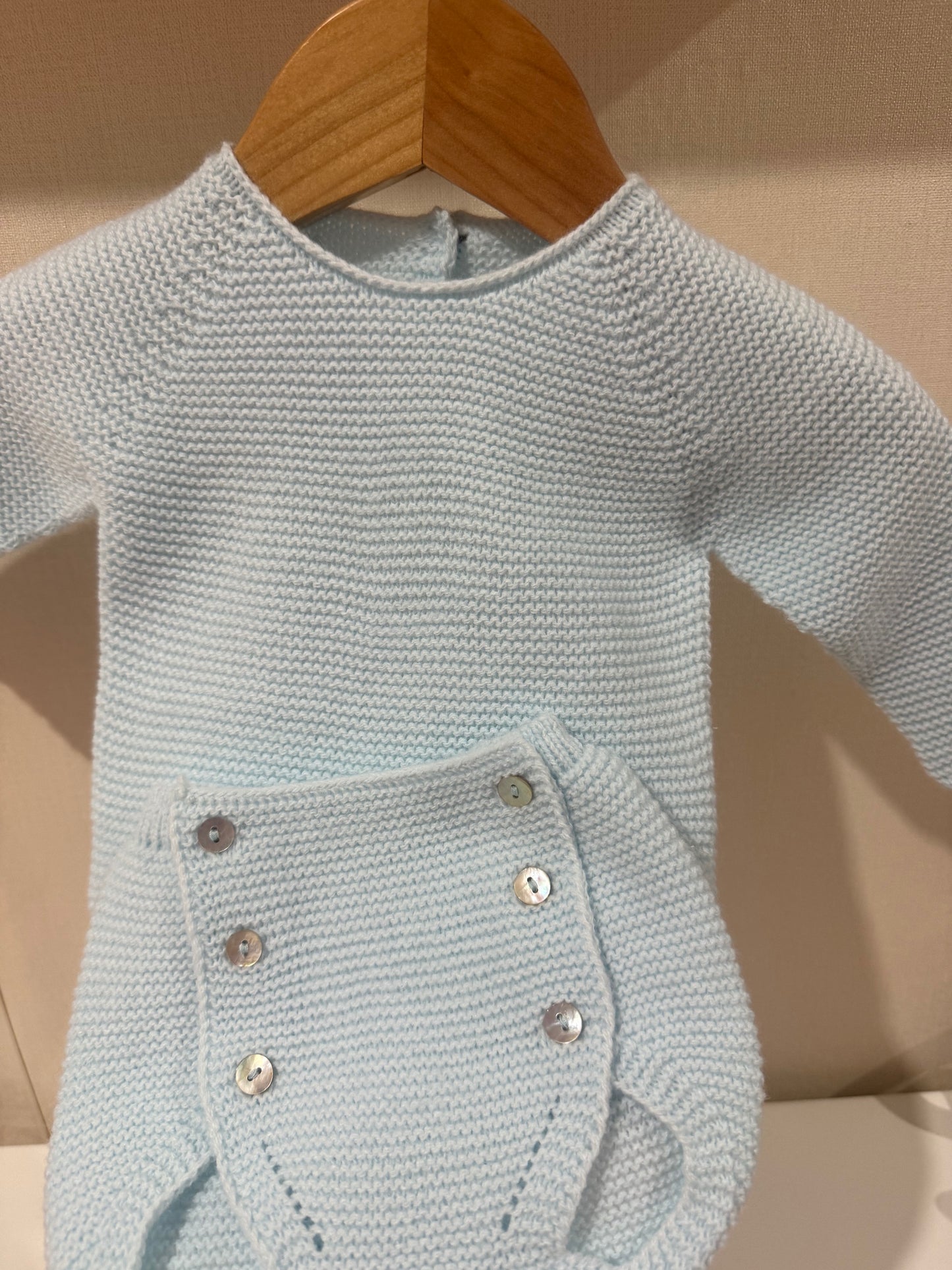 Jersey de punto azul bebé
