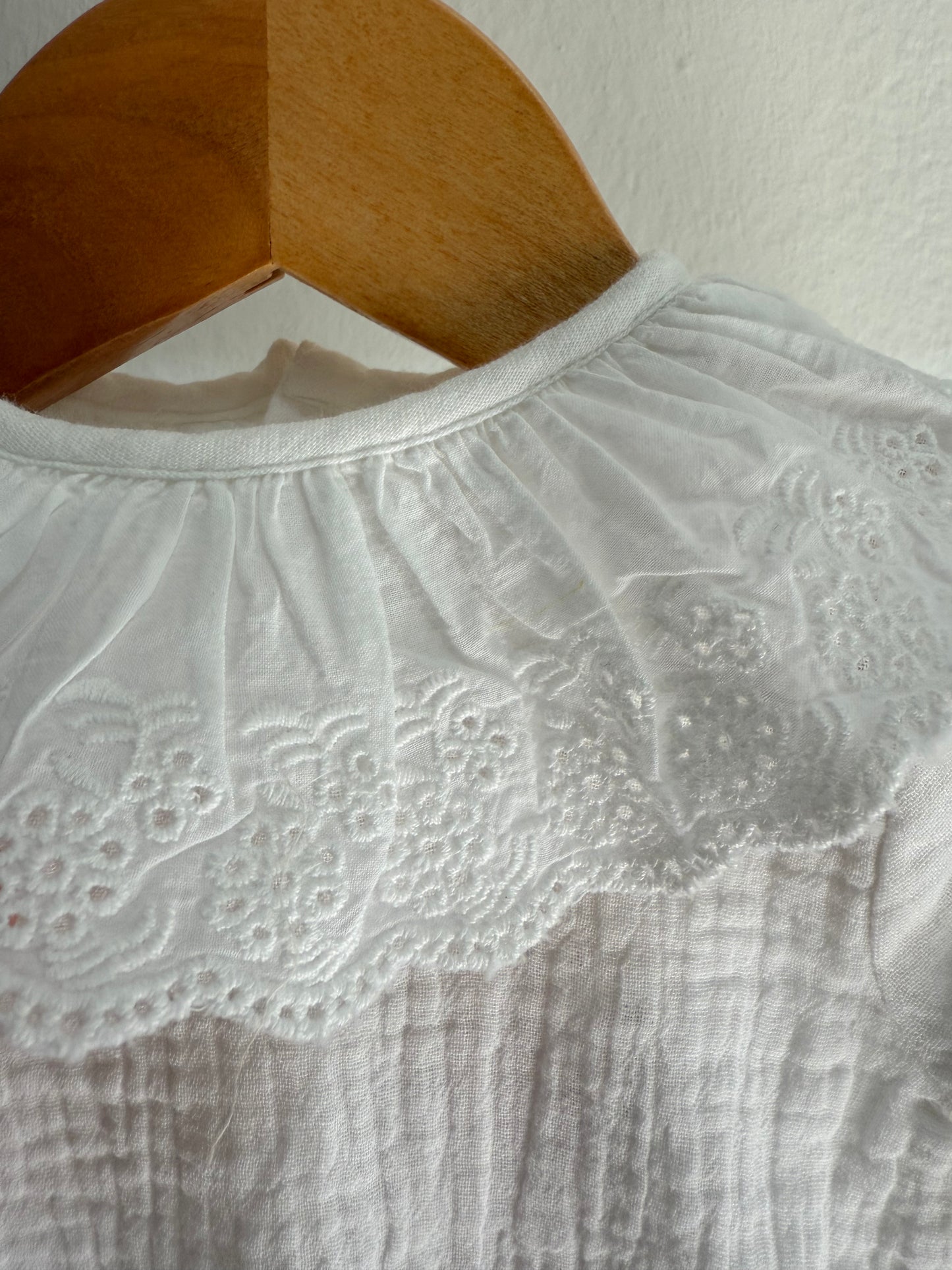 Pelele bambula blanco cuello