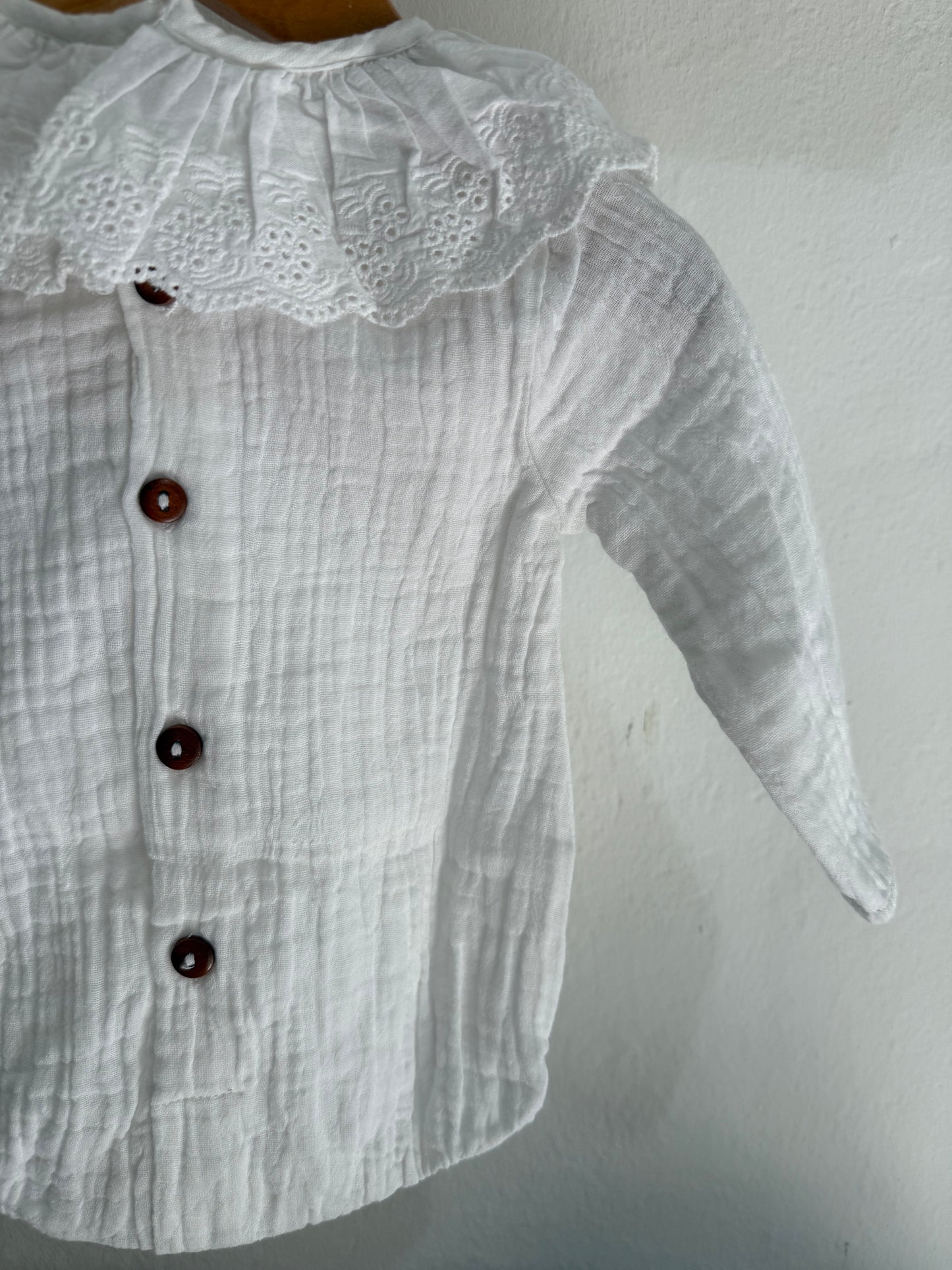 Pelele bambula blanco cuello