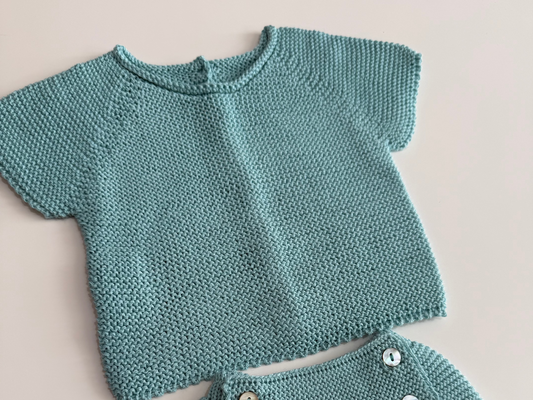 Jersey manga corta verde agua