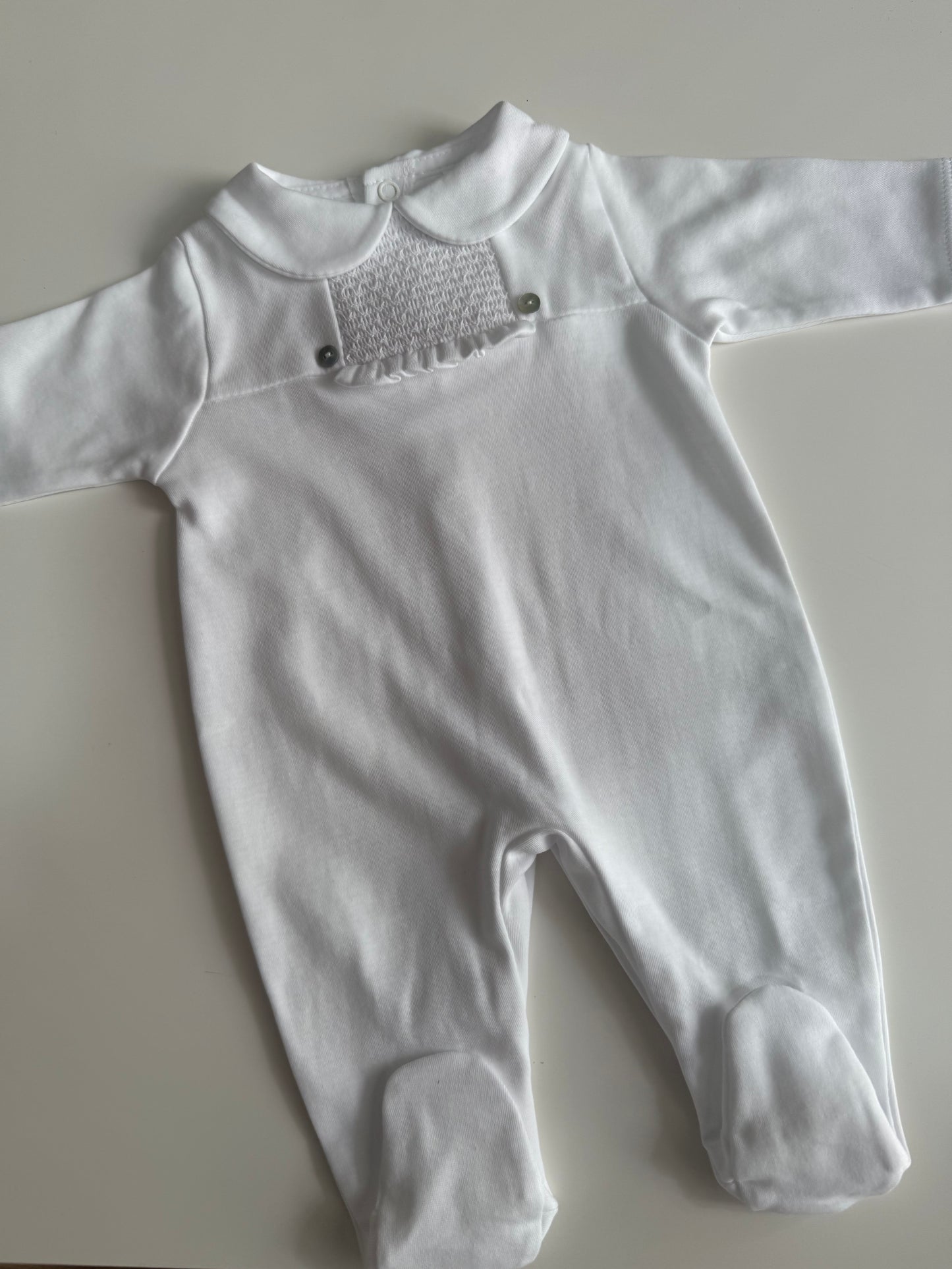 Pijama enterizo blanco 100% algodón