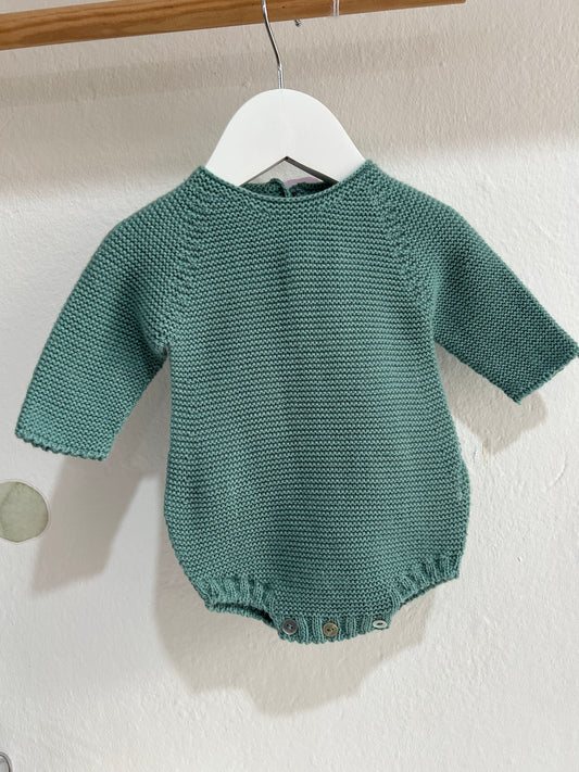 Pelele punto verde agua