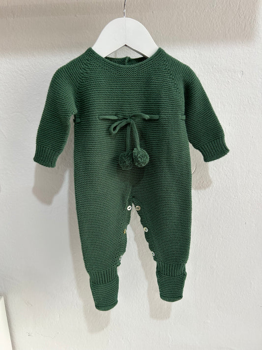 Pelele buzo de punto verde botella