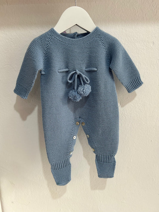 Pelele buzo de punto azul