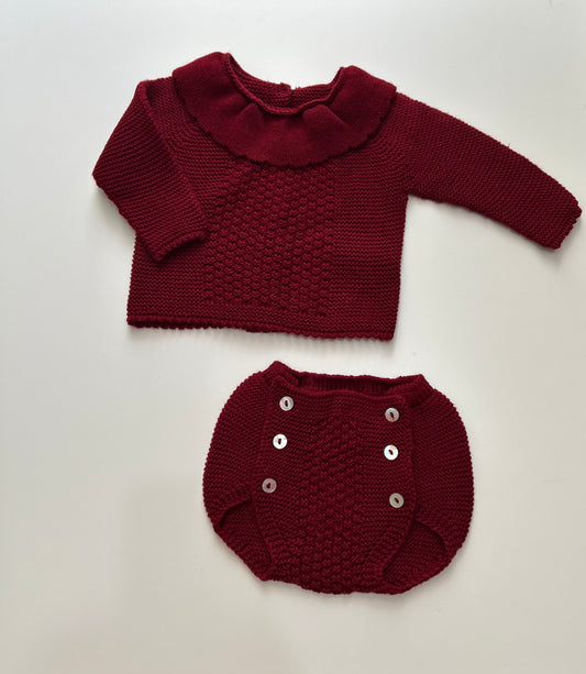 Conjunto punto borgoña