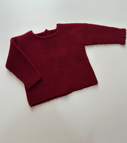 Jersey de punto borgoña