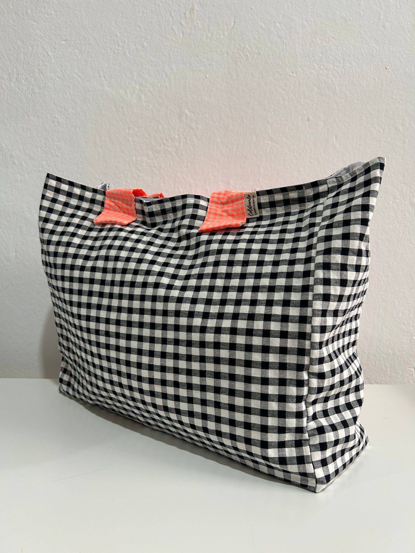 Bolso de playa negro+naranja fluor