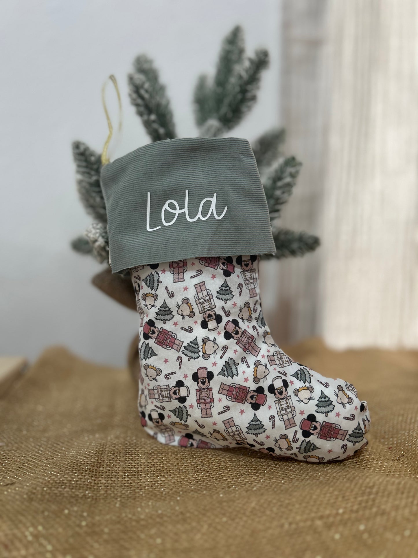 Bota navideña mickey verde