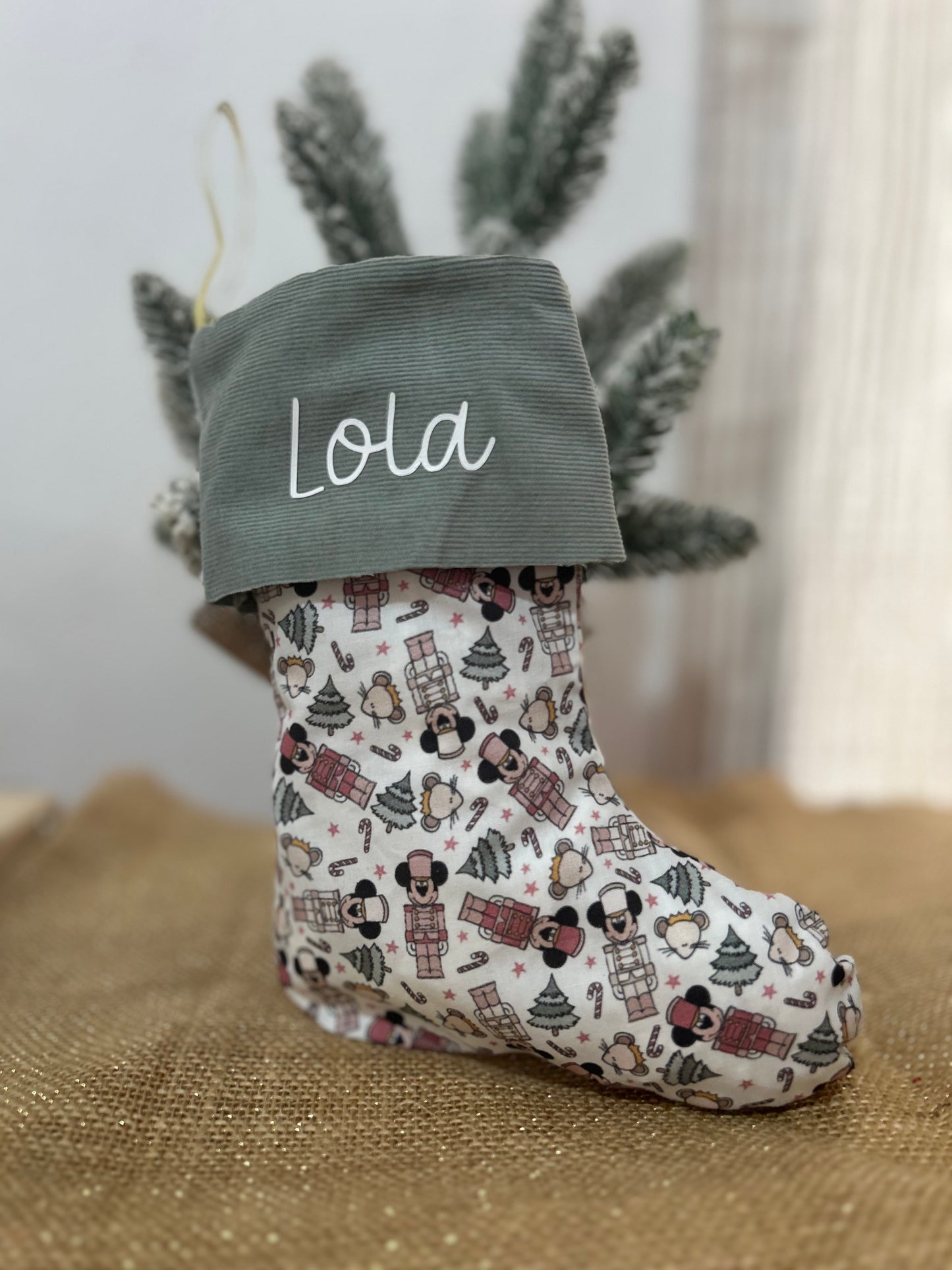 Bota navideña mickey verde