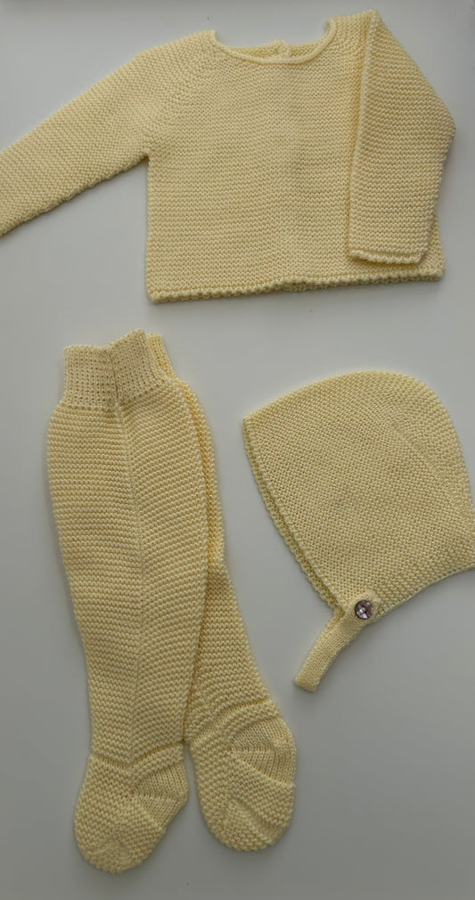 Conjunto hilo amarillo pastel