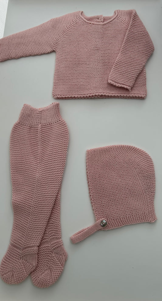 Conjunto hilo rosa claro