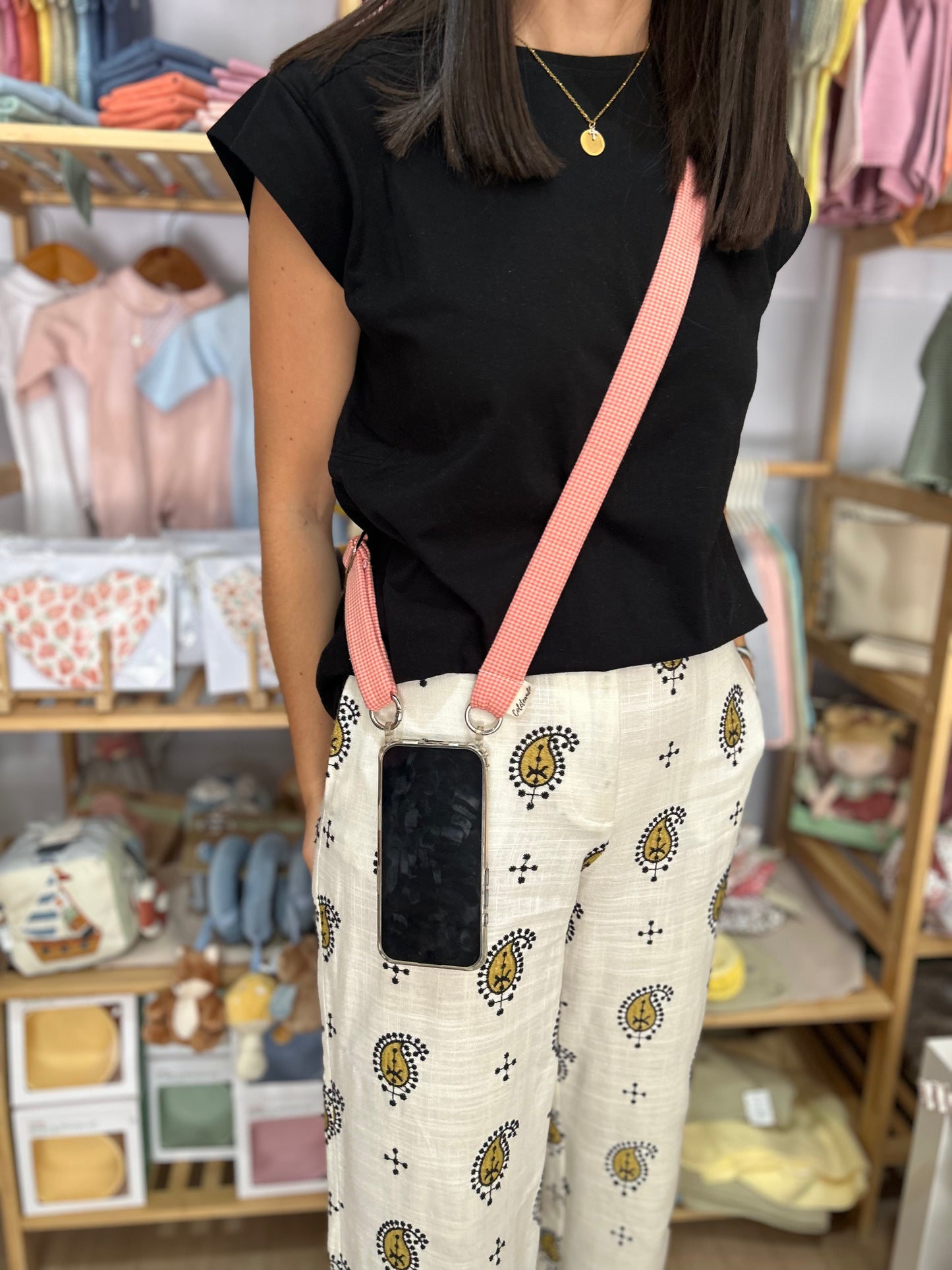 Cuelgamóvil vichy mini
