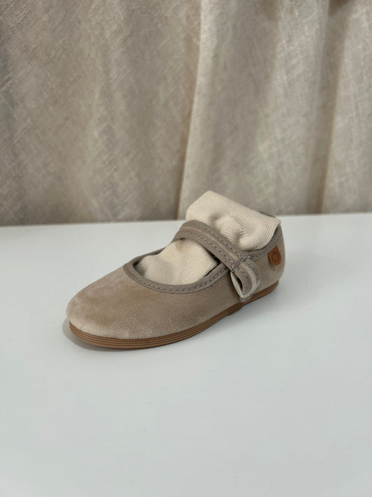Merceditas Beige terciopelo