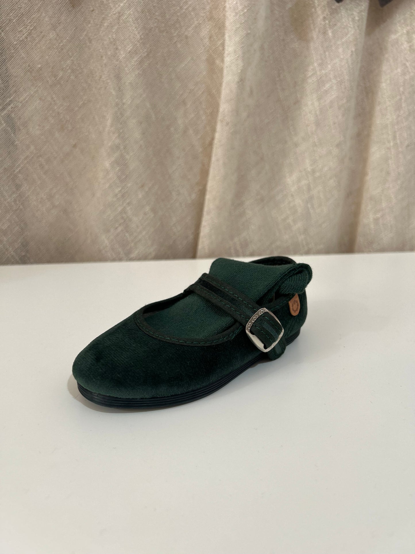 Merceditas verde botella terciopelo
