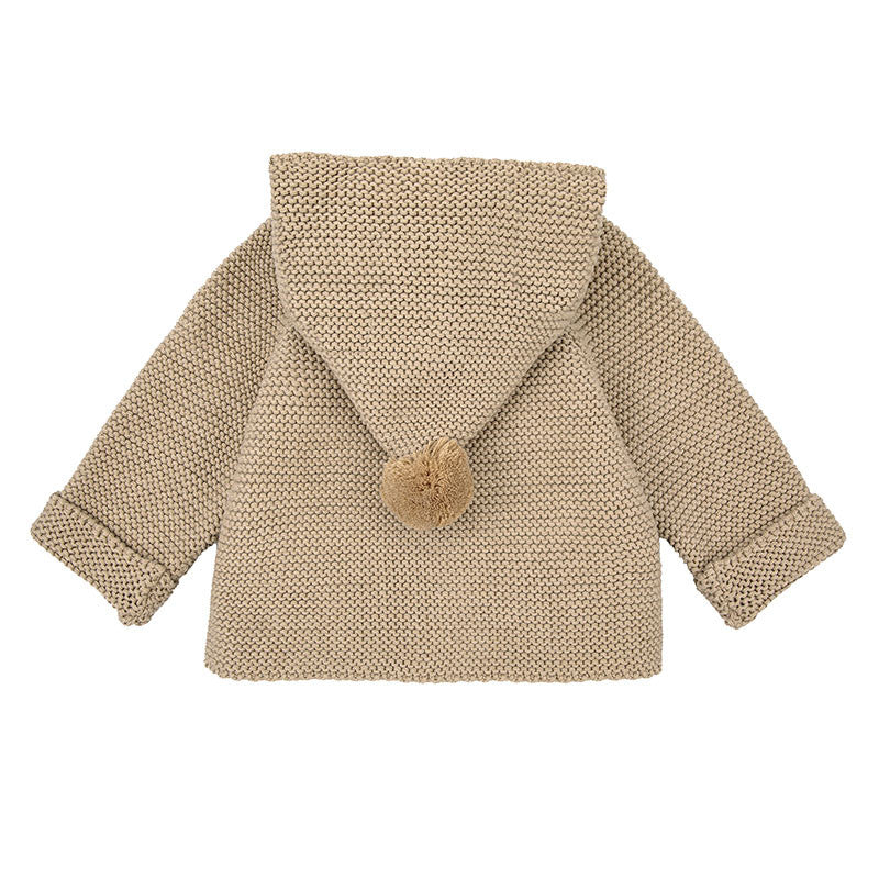 Chaquetón punto bobo con capucha Turrón